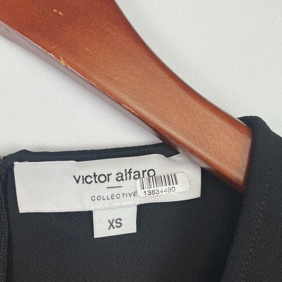 Victor Alfaro Collective Sleeveless Crew Neck Shift Knee Length Dress Black XS - Picture 6 of 7